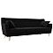 Диван кухонный прямой брайтон микровельвет 3 черный без механизма