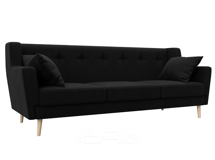 Диван кухонный прямой брайтон 3 черный без механизма
