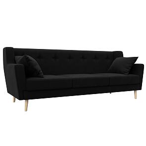 Диван кухонный прямой брайтон 3 черный без механизма