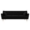Диван кухонный прямой брайтон 3 черный без механизма