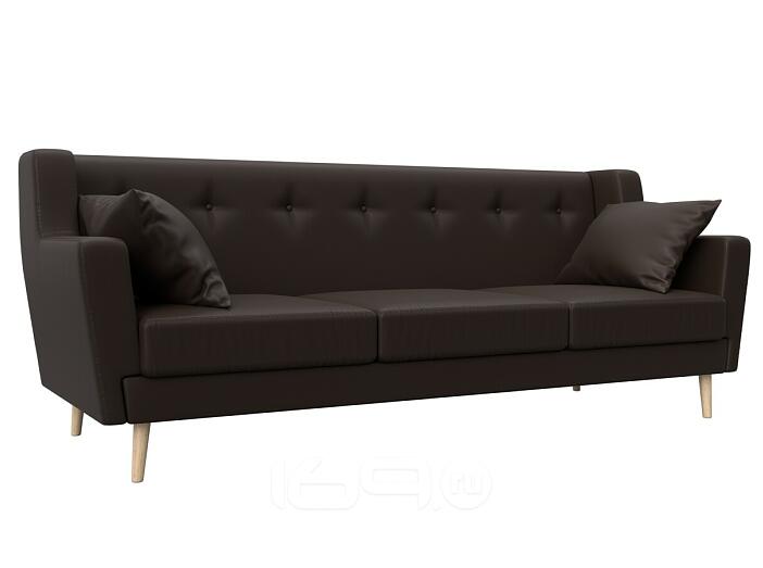 Диван кухонный прямой брайтон 3 коричневый без механизма
