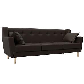 Диван кухонный прямой брайтон 3 коричневый без механизма