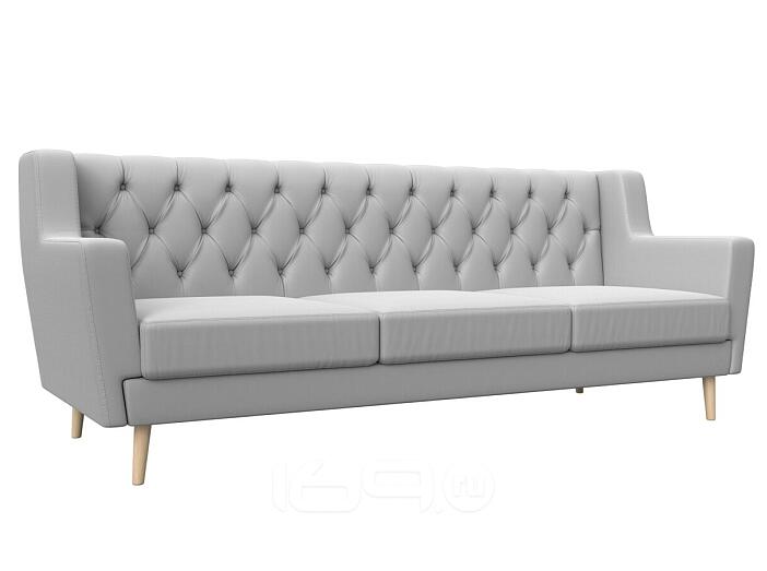 Диван кухонный прямой брайтон 3 люкс белый без механизма