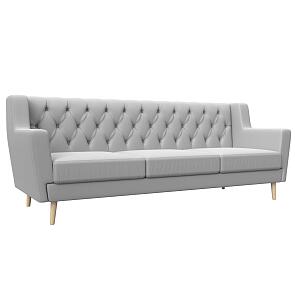 Диван кухонный прямой брайтон 3 люкс белый без механизма