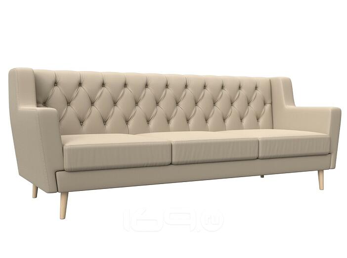 Диван кухонный прямой брайтон 3 люкс бежевый без механизма