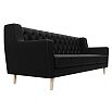 Диван кухонный прямой брайтон 3 люкс черный без механизма