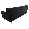 Диван кухонный прямой брайтон 3 люкс черный без механизма