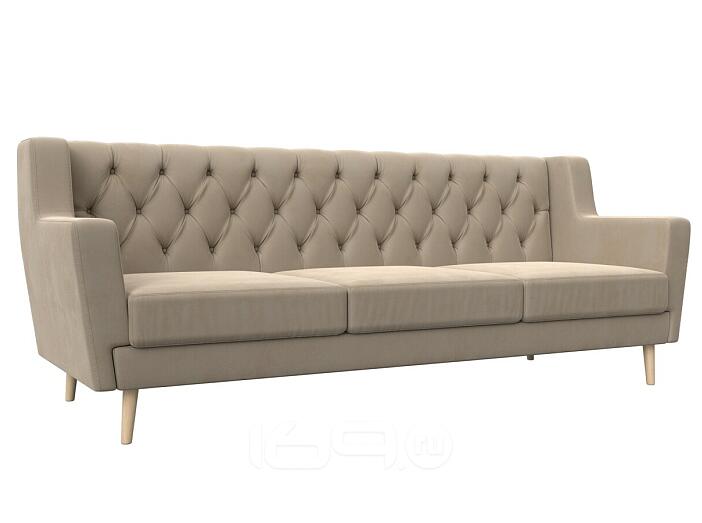 Диван кухонный прямой брайтон 3 люкс seven 729 бежевый без механизма