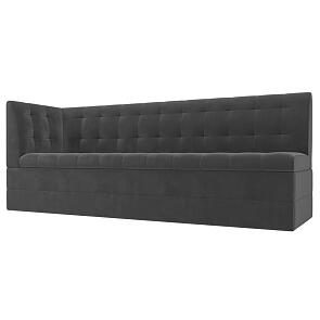 Диван кухонный прямой бриз с углом слева seven 17 серый дельфин