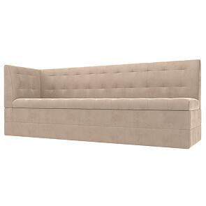 Диван кухонный прямой бриз с углом слева seven 729 бежевый дельфин