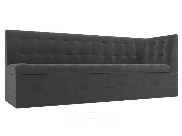 Диван кухонный прямой бриз с углом справа seven 17 серый дельфин