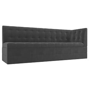 Диван кухонный прямой бриз с углом справа seven 17 серый дельфин