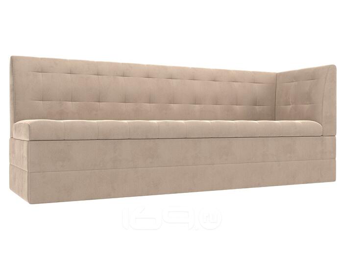 Диван кухонный прямой бриз с углом справа seven 729 бежевый дельфин