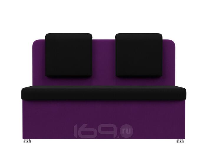 Диван кухонный прямой Маккон 2-х местный Микровельвет Черный Фиолетовый Диван кухонный прямой Маккон 2-х местный Микровельвет Черный Фиолетовый