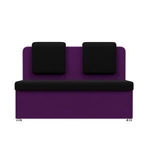 Диван кухонный прямой Маккон 2-х местный Микровельвет Черный Фиолетовый