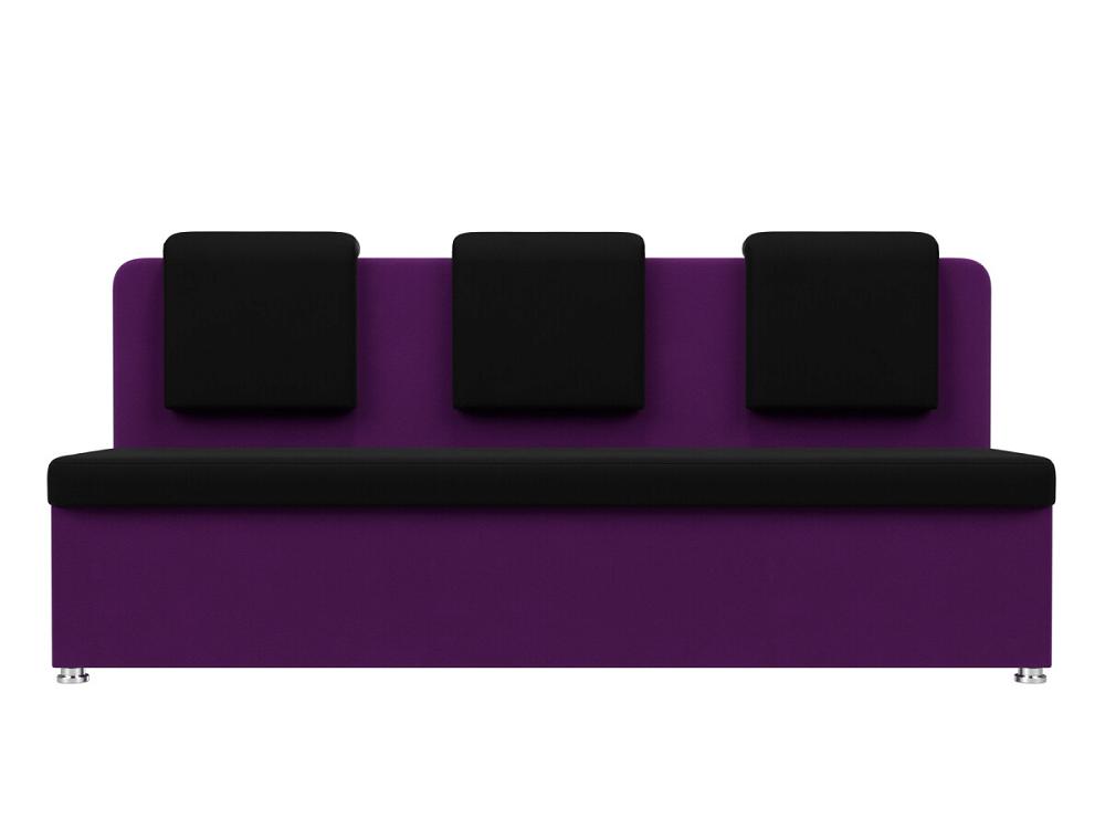Диван кухонный прямой Маккон 3-х местный Микровельвет Черный Фиолетовый картхолдер фиолетовый