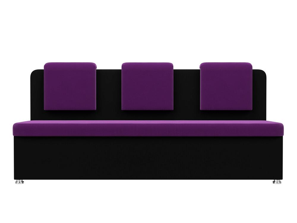Диван кухонный прямой Маккон 3-х местный Микровельвет Фиолетовый Черный косметичка на молнии с сеткой фиолетовый