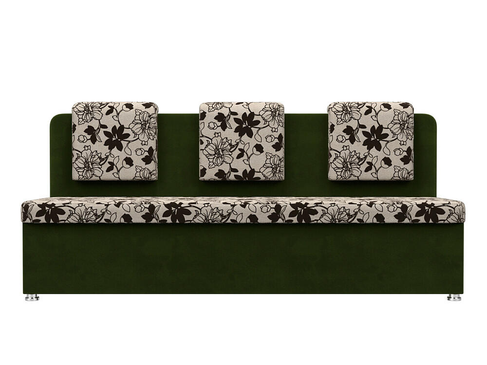 

Диван кухонный прямой Маккон 3-х местный Рогожка Цветы Микровельвет Зеленый, Разноцветный;зеленый
