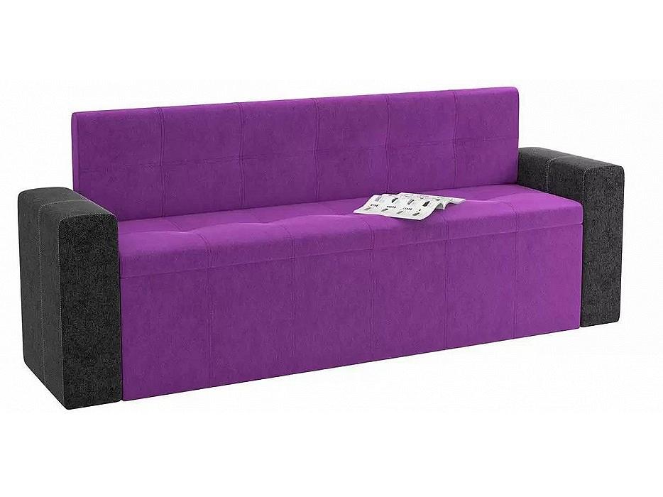 Кухонный прямой диван Династия Велюр Фиолетовый/Черный Браво К-086-0270, цвет фиолетовый/черный