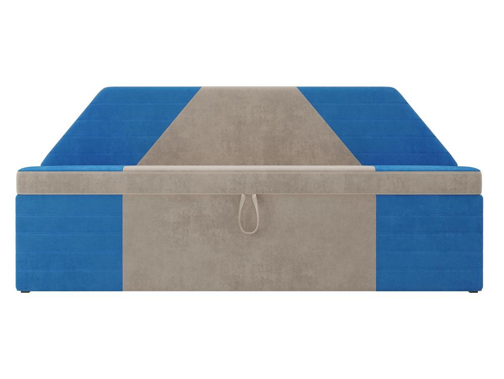 Кухонный прямой  диван Дуглас Велюр Бежевый Голубой мягкий пол пазл 33x33 см цвет голубой