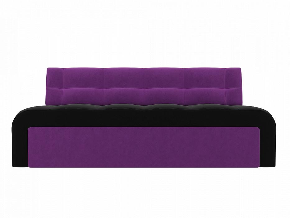 Диван кухонный прямой Люксор Микровельвет Черный Фиолетовый кровать интерьерная афина микровельвет фиолетовый 160х200