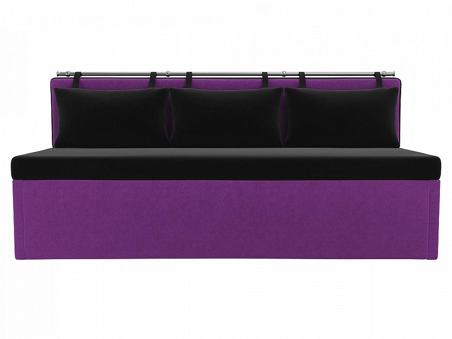 Диван кухонный прямой Метро Микровельвет Черный Фиолетовый кровать интерьерная афина микровельвет фиолетовый 160х200