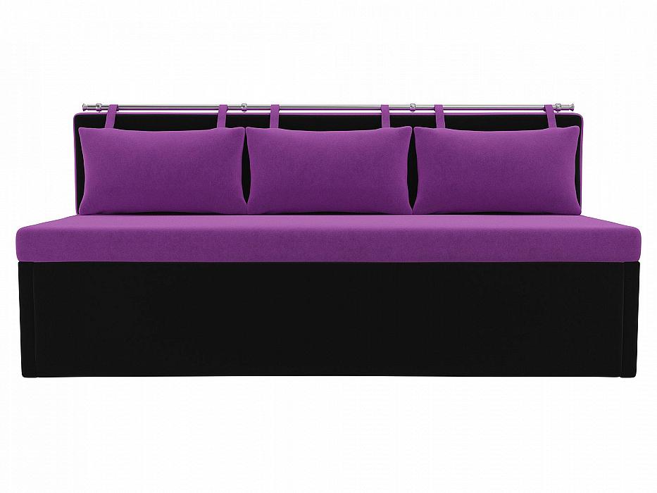 Диван кухонный прямой Метро Микровельвет Фиолетовый Черный кровать интерьерная ларго микровельвет фиолетовый 160х200