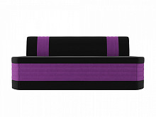 Кухонный прямой диван Токио Микровельвет Черный/Фиолетовый