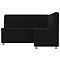 Кухонный угловой диван Мирта Велюр Черный левый угол