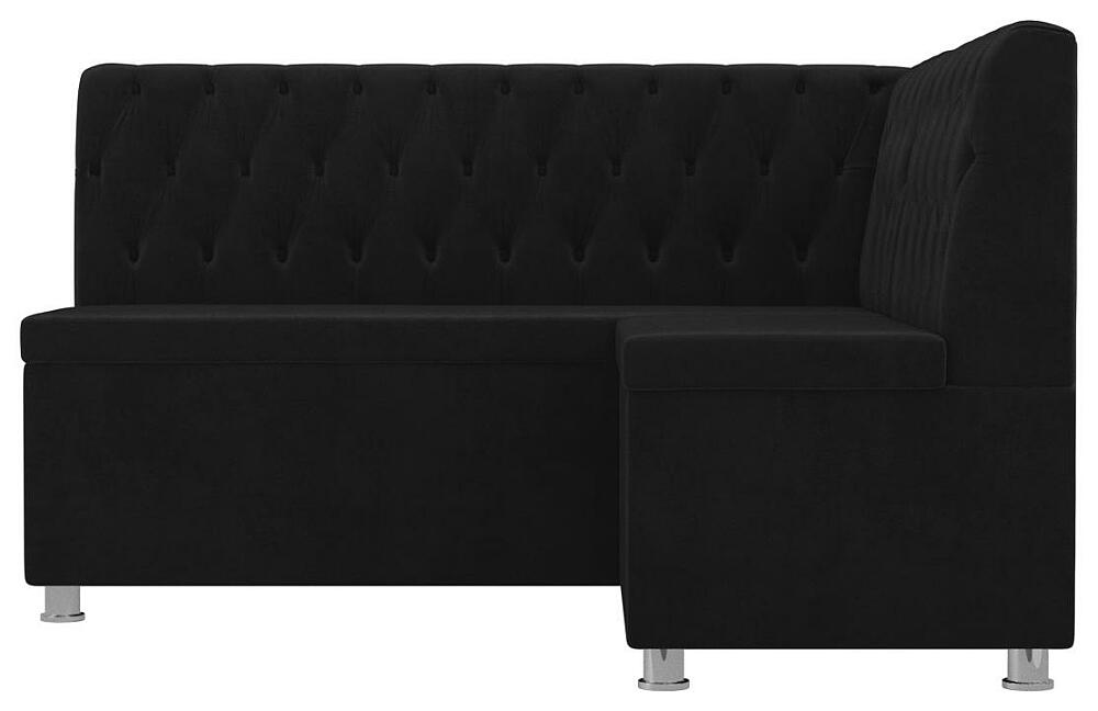 Кухонный угловой диван Мирта Велюр Черный левый угол 44999₽