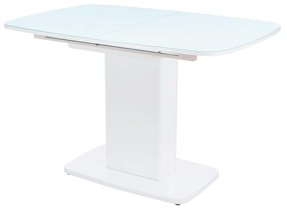 Стол раздвижной Leset Денвер 1Р Белый лак, стекло Белое стол раздвижной leset каби металл белый стекло белое