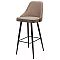 Барный стул NEPAL-BAR БЕЖЕВЫЙ #5, велюр/ черный каркас (H=78cm) М-City