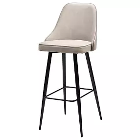 Барный стул NEPAL-BAR ЛАТТЕ #25, велюр/ черный каркас (H=78cm) М-City