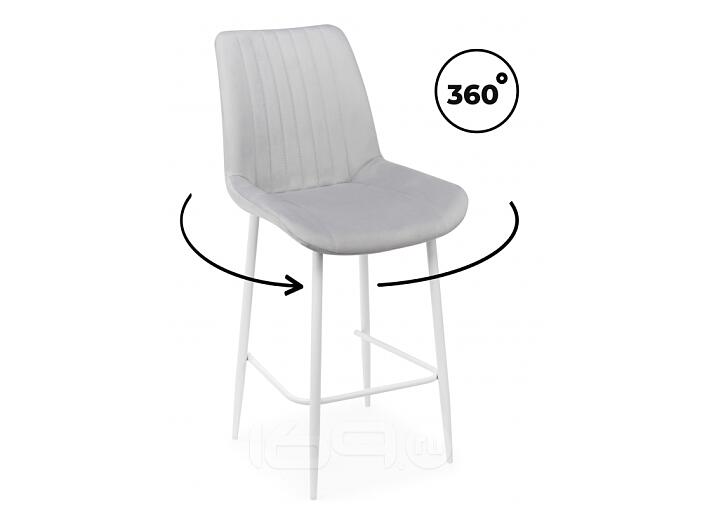 Полубарный стул Седа 360 светло-серый (zd 960) / белый