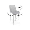 Полубарный стул Седа 360 светло-серый (zd 960) / белый