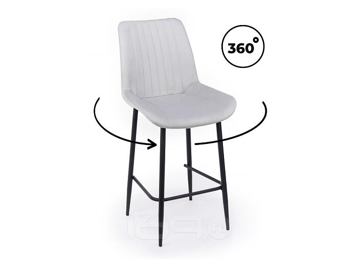 Полубарный стул Седа 360 светло-серый (zd 960) / черный