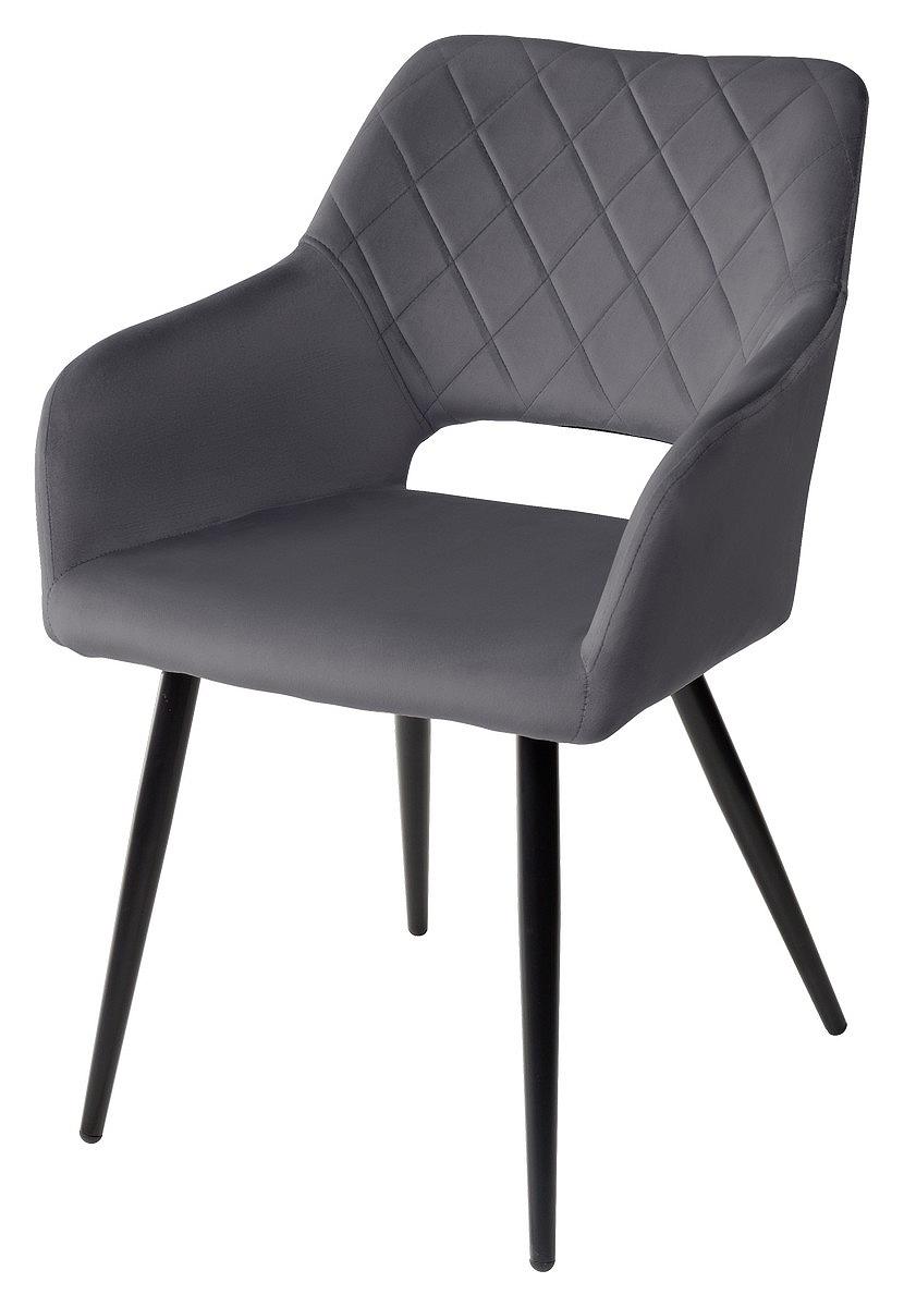 Стул ALLY BLUVEL-14 серый / черный каркас, M-City полубарный стул nepal pb розовый 15 велюр каркас h 68cm