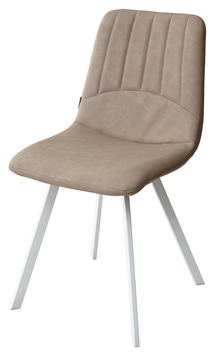 Стул  ASHTON RU-09 серо-бежевый винтаж/ белый каркас, экокожа стул nepal p розовый 15 велюр каркас