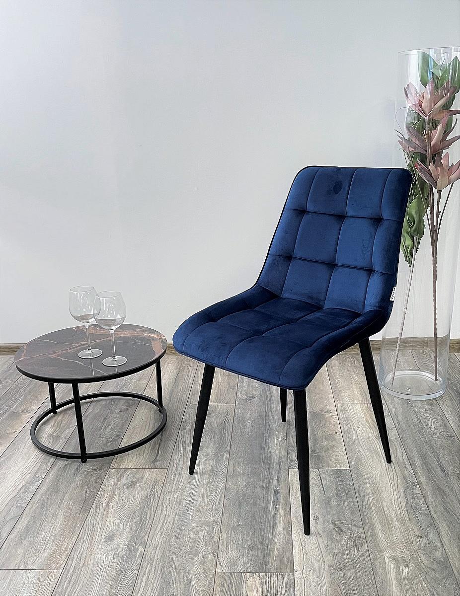 Стул dill bluvel 86 navy blue велюр золотой каркас м city