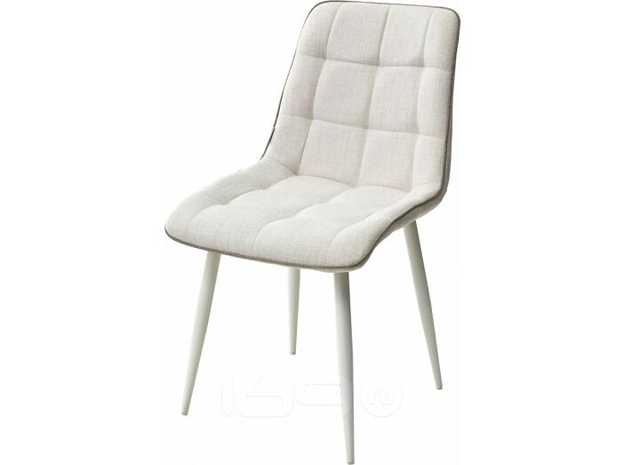 Стул CHIC HE622-01/ HE622-05 топленое молоко, ткань/ белый каркас 