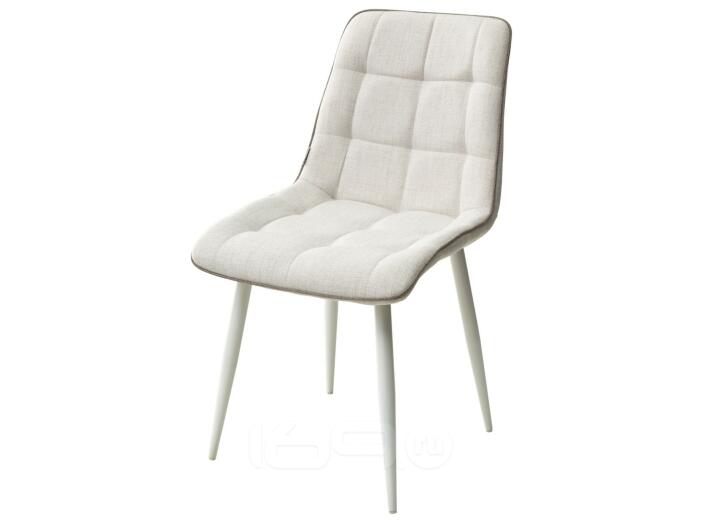Стул CHIC HE622-01/ HE622-05 топленое молоко, ткань/ белый каркас  