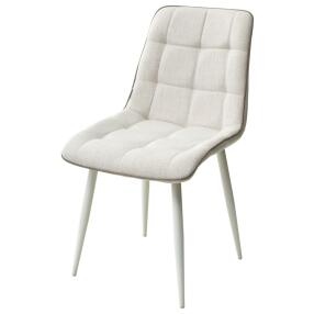 Стул CHIC HE622-01/ HE622-05 топленое молоко, ткань/ белый каркас  