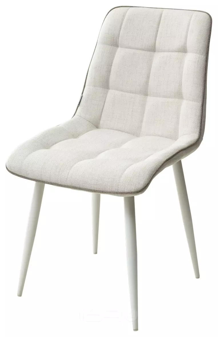 Стул CHIC HE622-01/ HE622-05 топленое молоко, ткань/ белый каркас