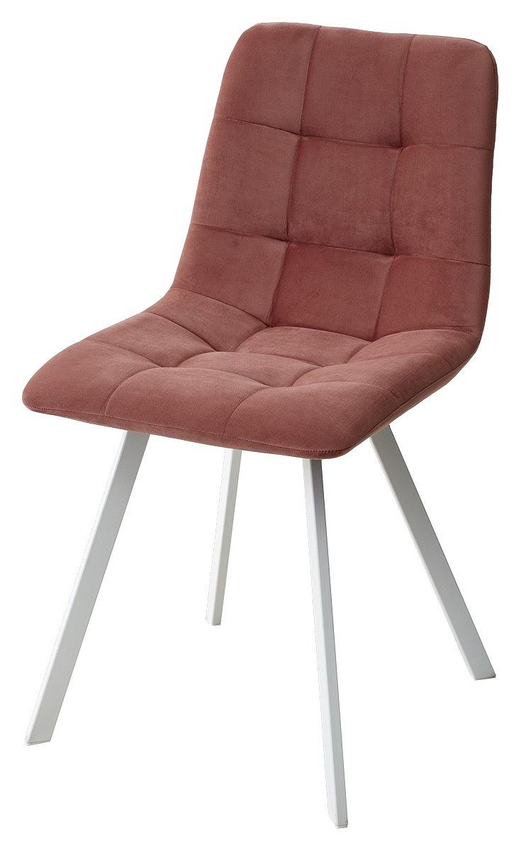 Стул CHILLI-Q SQUARE розовый #15, велюр / белый каркас, 4 шт./1 к, полубарный стул nepal pb розовый 15 велюр каркас h 68cm