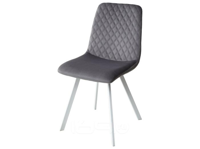 Стул DAIQUIRI BLUVEL-14 GREY / белый каркас, велюр  