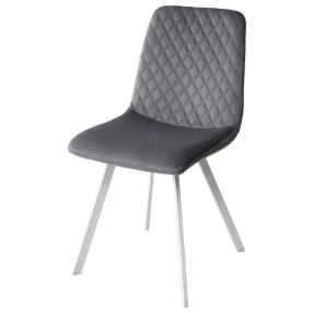 Стул DAIQUIRI BLUVEL-14 GREY / белый каркас, велюр  