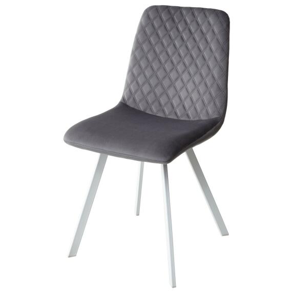 Стул DAIQUIRI BLUVEL-14 GREY / белый каркас, велюр  