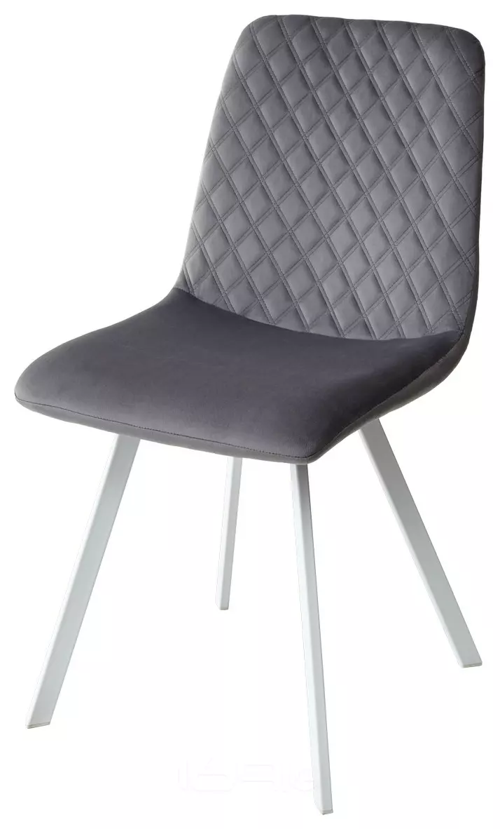 Стул DAIQUIRI BLUVEL-14 GREY / белый каркас, велюр  