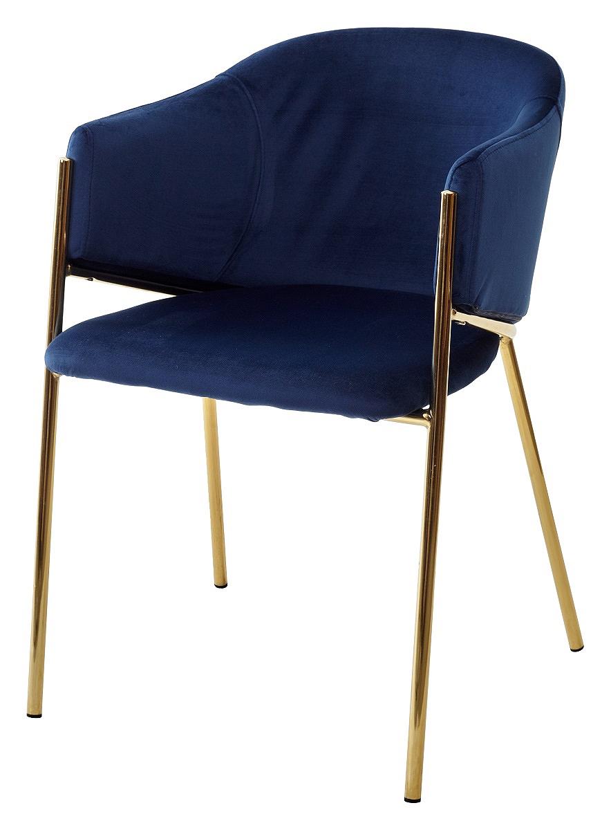 Стул DILL BLUVEL-86 NAVY BLUE, велюр/ золотой каркас, стул presley bluvel 86 navy blue золотой каркас