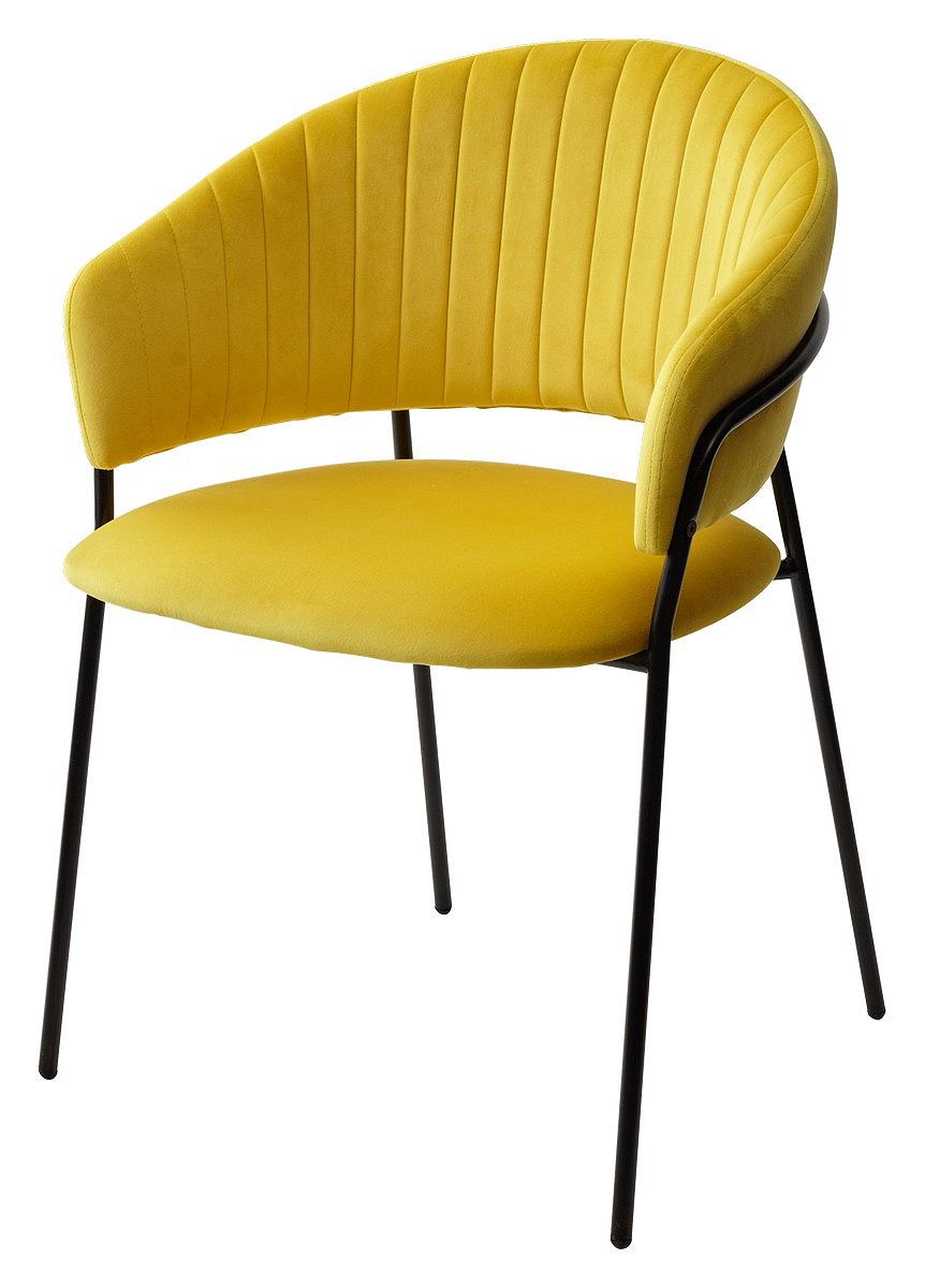 Стул ГЕММА, цвет желтый #H19, велюр / черный каркас стул гемма серый h14 велюр каркас
